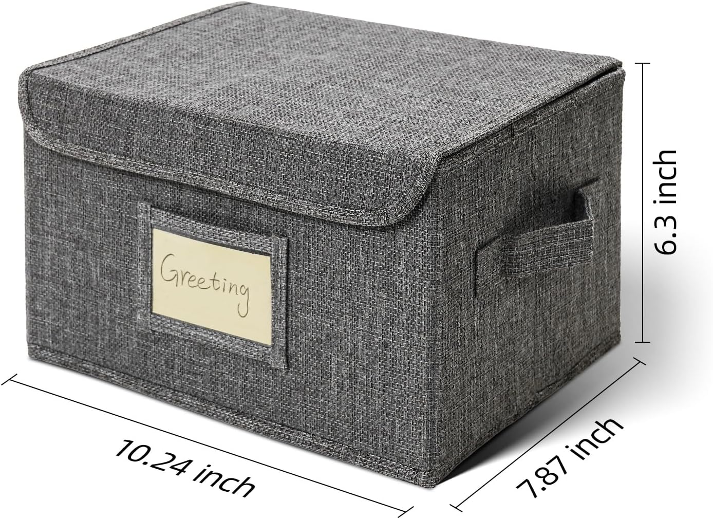 Vienrose Greeting Card Organizer Storage Box with 20 Removable Dividers, 84 Self-stick Labels, Perfect for Photos, Envelopes, Scrapbooking, Paper, Stickers Holder 2 Pack Grey