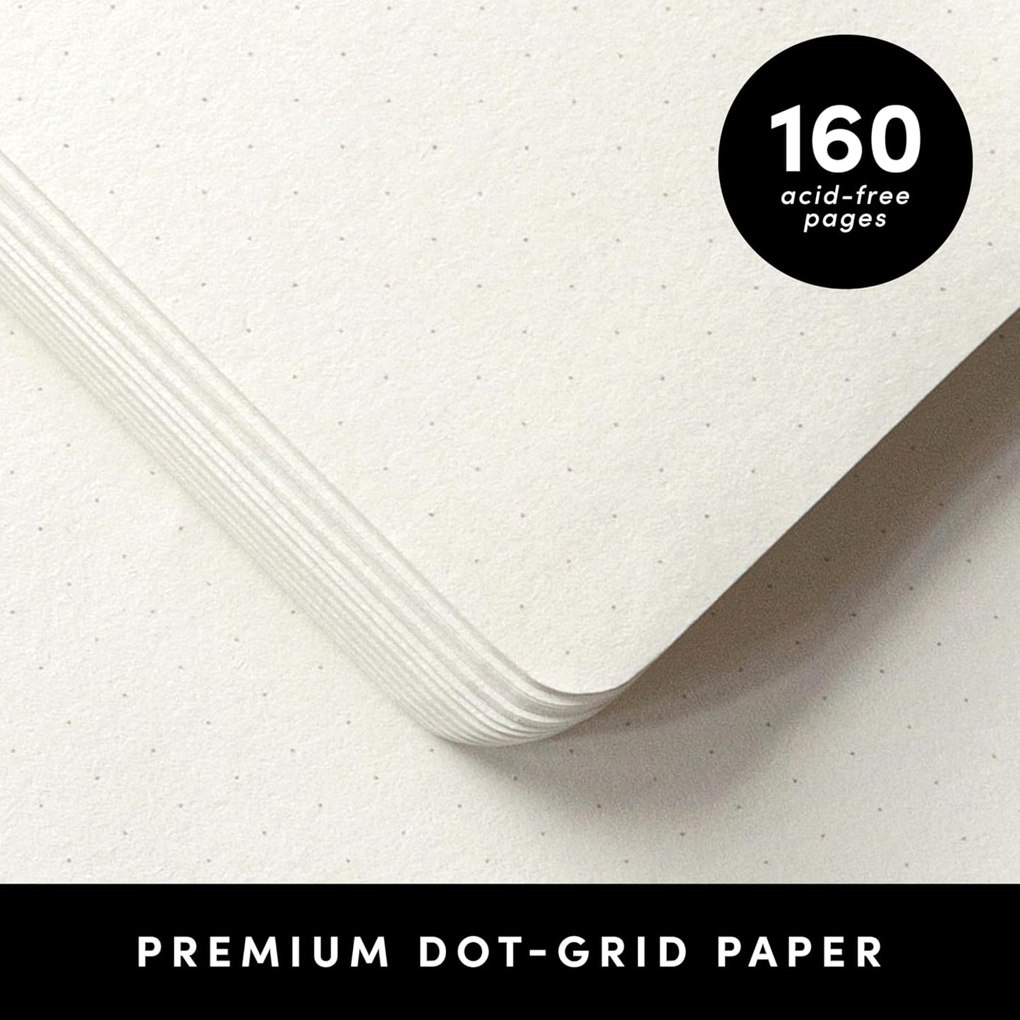 PAPERAGE Dotted Journal Notebook, (Green), 160 Pages, Medium 5.6 in x 8 in - 100 GSM Thick Paper – Hardcover Journaling Notebook for Work, School & Bullet Journaling