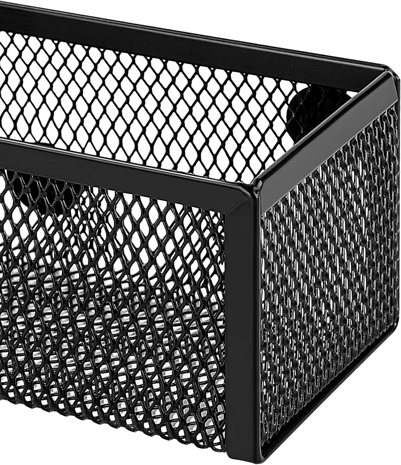 Amazon Basics Magnetic storage Bins, Office Caddy Storage, Black, Pack of 3, 6" x 2.5" x 2.2"