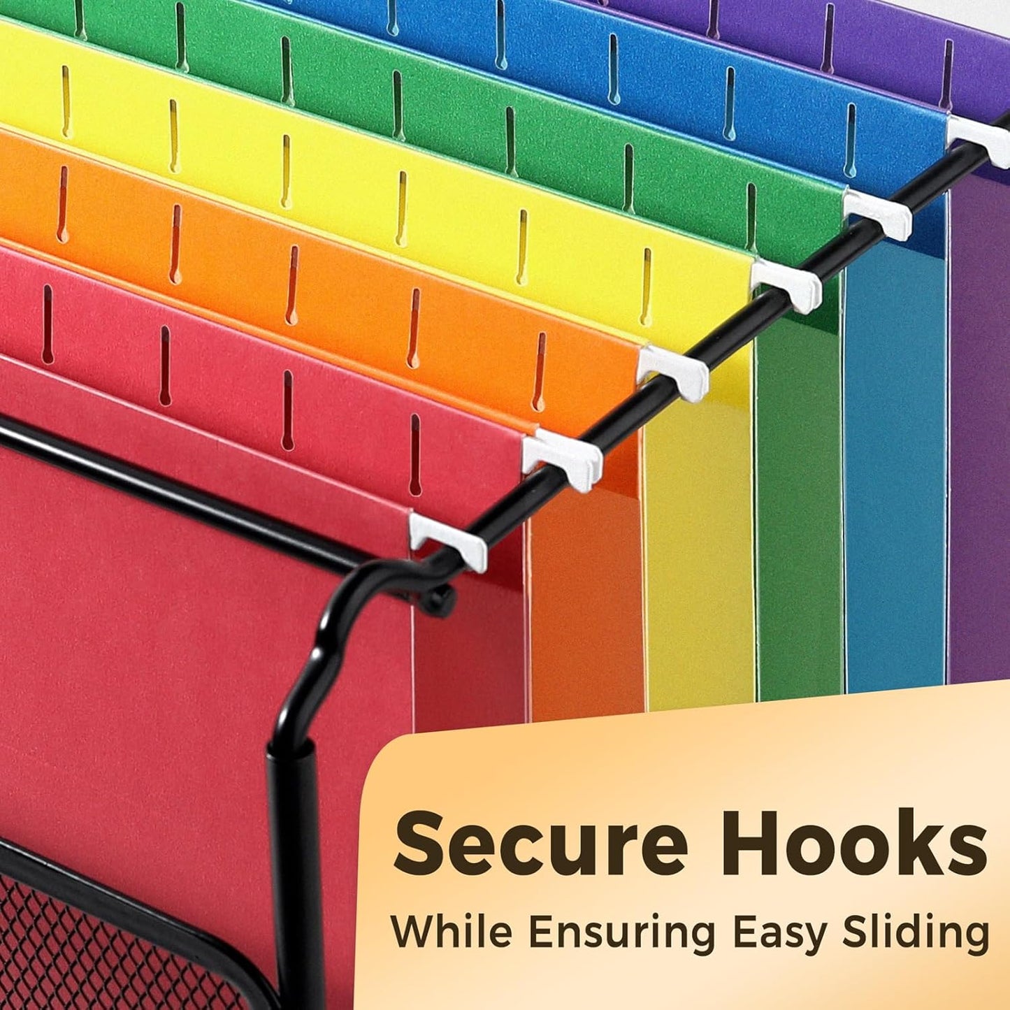 SUNEE Hanging File Folders, 50 Pack Letter Size Hanging File Folders with 1/5-cut Tabs, Stay Organized for Your Home and Office Bulk File, Documents and Paper,10 Assorted Colors