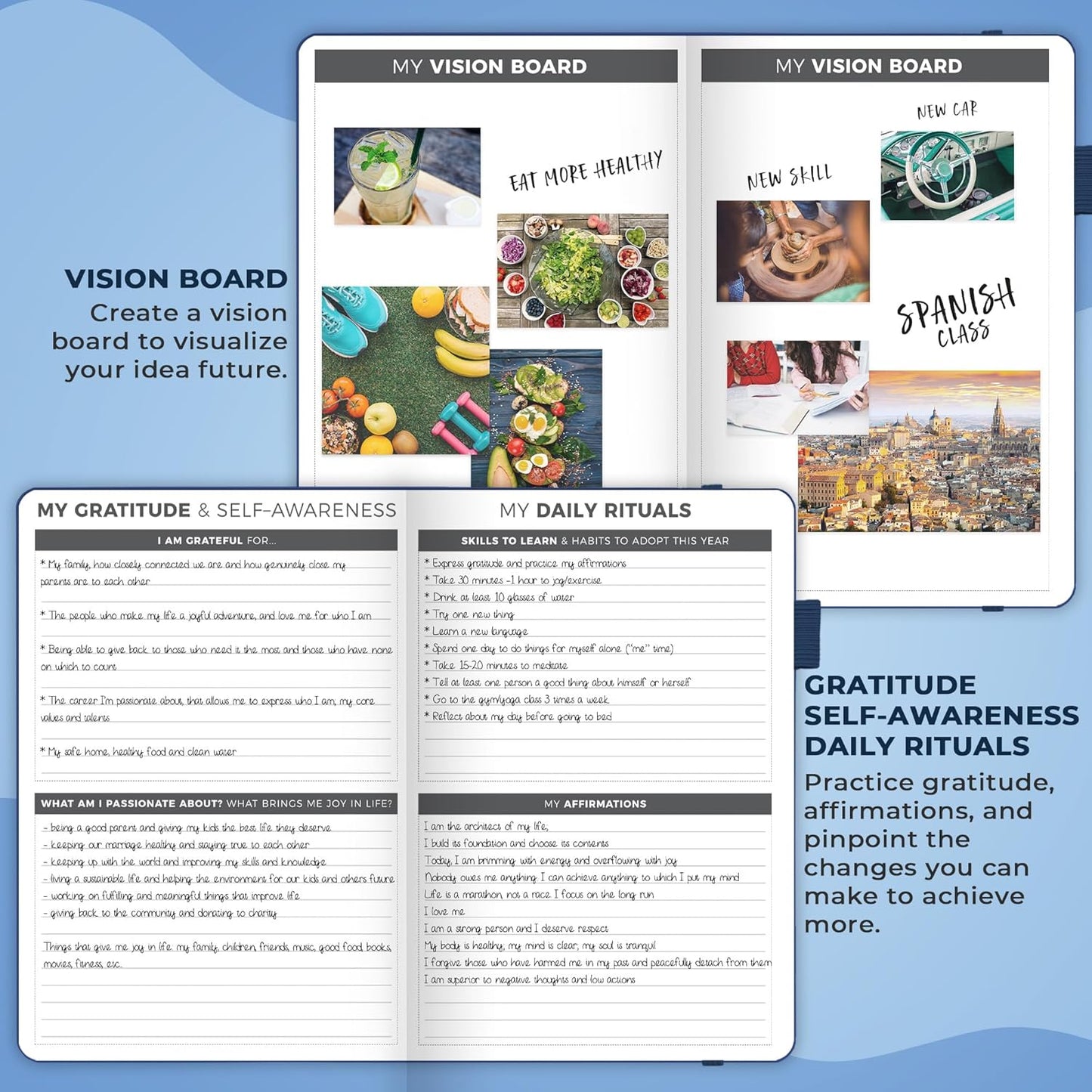 Clever Fox Planner – Undated Weekly & Monthly Planner for Productivity, Time Management & Goals – Organizer Journal – A5 (Mystic Blue)