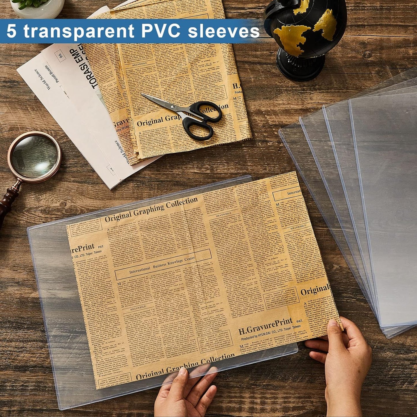 Henoyso 10 Pcs 11x14 Inch PVC Rigid Print Protectors, Heavy Duty Hard Plastic Poster Sleeves for Prints, Magazines, Photos & Paper, Ideal Rigid Menu Covers Paper Page Protectors