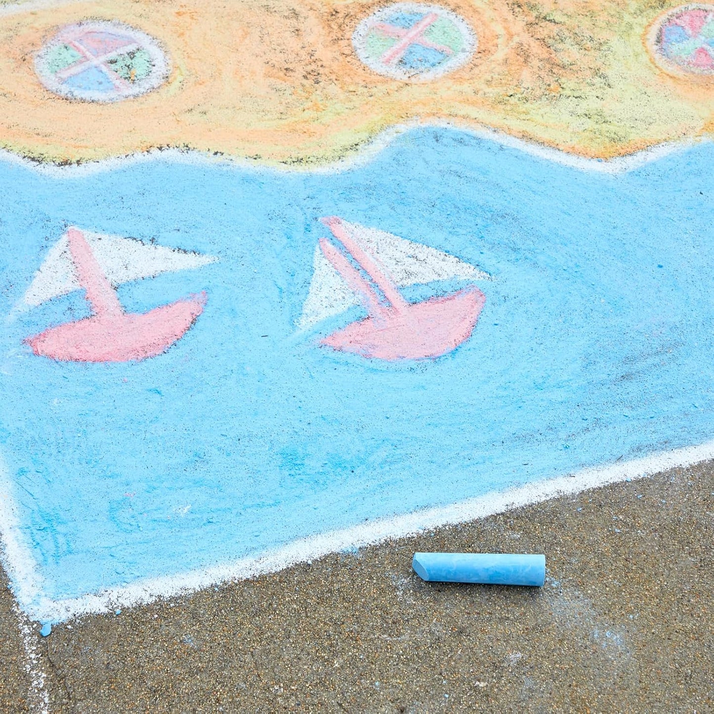 Colorations Sidewalk Chalk – 50pc 4” x 1” Washable, Bright Colored Chalk Set – Fun Kid Art Colors & Patterns – Draw on Classroom Chalkboard or Outdoor Playground – Jumbo Bulk