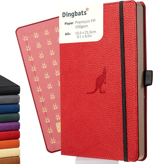 Dingbats* Wildlife Plain Journal Notebook A5 - Vegan Leather Hardcover - Ideal for Work, Travel, Writing - with Pocket, Elastic Closure & Bookmark