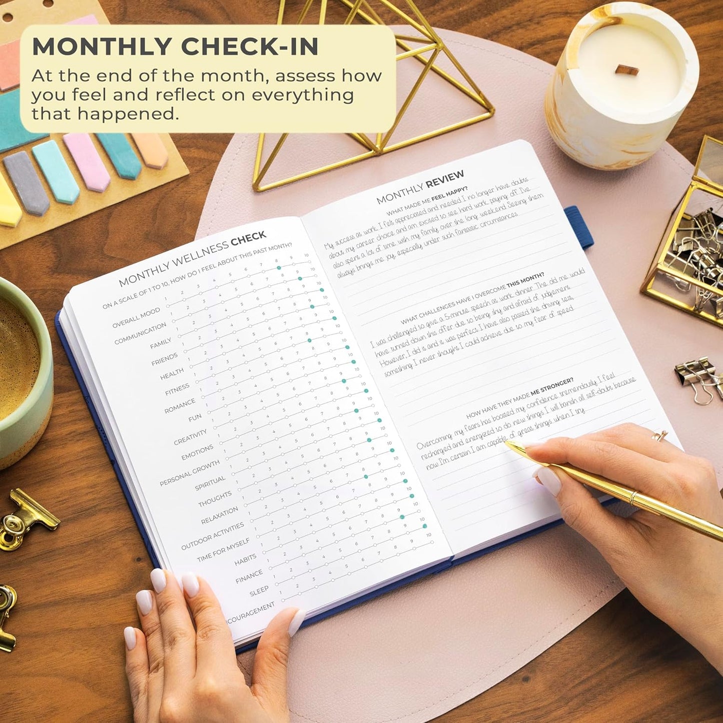 Clever Fox Gratitude Journal – Happiness, Positivity & Affirmation Daily Journal – Inspirational Daily Notebook – 3 Months, A5 (Mystic Blue)