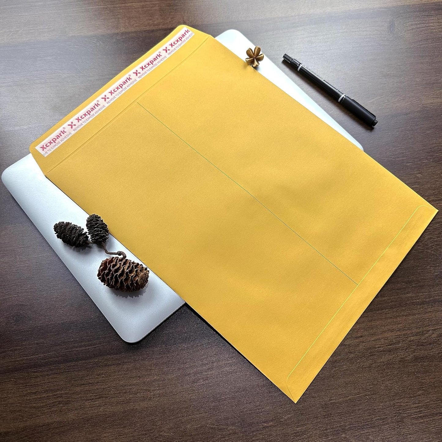 250 PCS 10x13 inches Security Catalog Envelopes Printable Self Seal Envelopes, Anti Tear brown Kraft Envelopes for Invitation Cards, Pictures, Photos, Documents