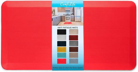 ComfiLife Anti Fatigue Floor Mat – 3/4 Inch Thick Kitchen Mats for Floor, Standing Desk Mat, Kitchen Rug – Comfort at Home, Office – Durable – Stain Resistant – Non-Slip (24" x 70", Scarlet Orange)