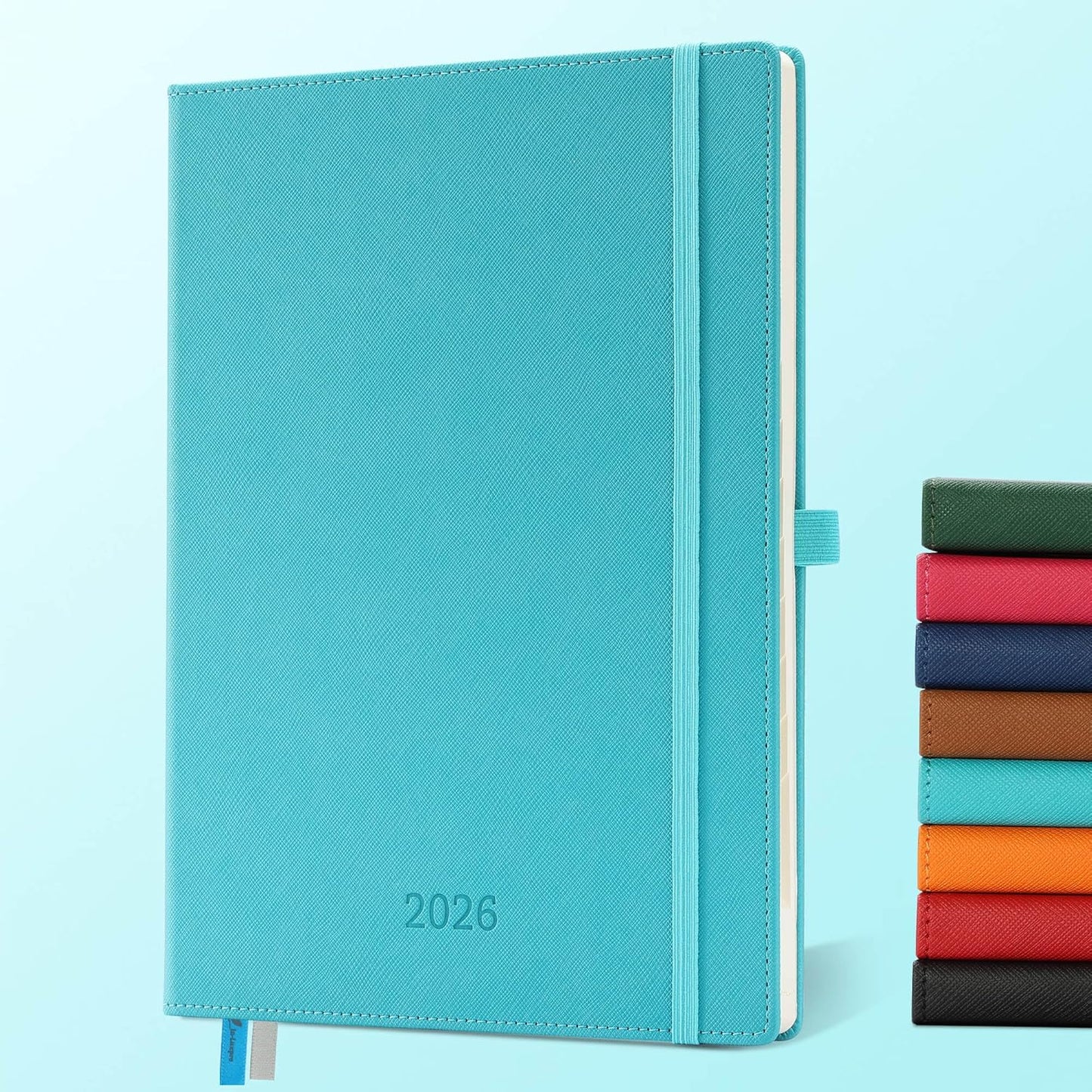 Weekly Monthly 2026 Planner (Jan.26-Dec.26),11.5"x8.5",12 Months Agenda Plan with Month Tabs & Pocket,Expenses/Note Pages, Appointment Book Calendar with Vegan Leather Cover,Light Blue