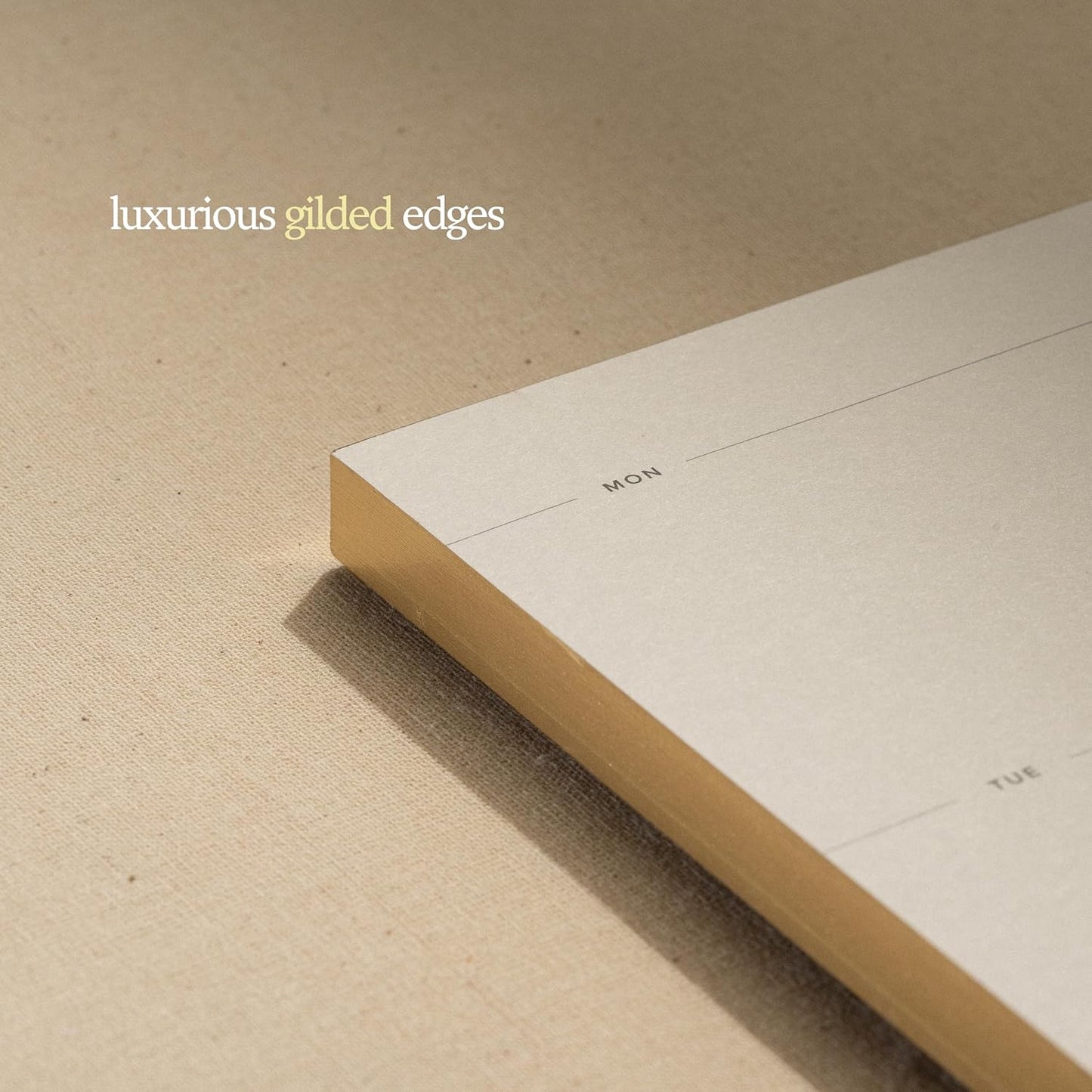 Daily and Weekly To-Do List Notepad – Desk Pad for Work and Study, Gold, 11.7x8.3 Inches