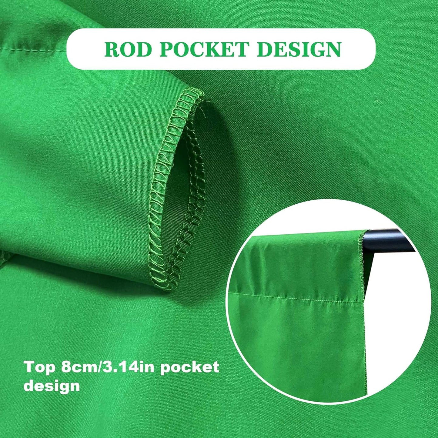 2 in 1 Green Backdrop Stand Kit, 10x8.5 ft Portable Dual Rod Stand kit with 8.5x12ft Green Backdrop-Premium Polyester for Video Streaming, Portrait Photoshoot,Wall Mounted, Parties