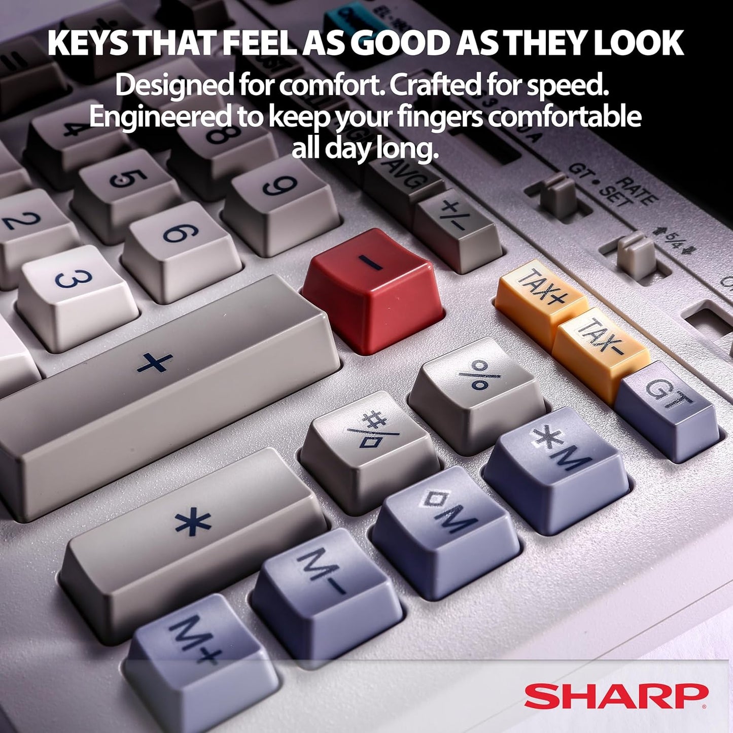 Sharp EL-1801V Ink Printing Calculator, 12-Digit LCD, AC Powered, Off-White, Ideal for Business & Office Use, Easy-to-Read Display & Durable Design