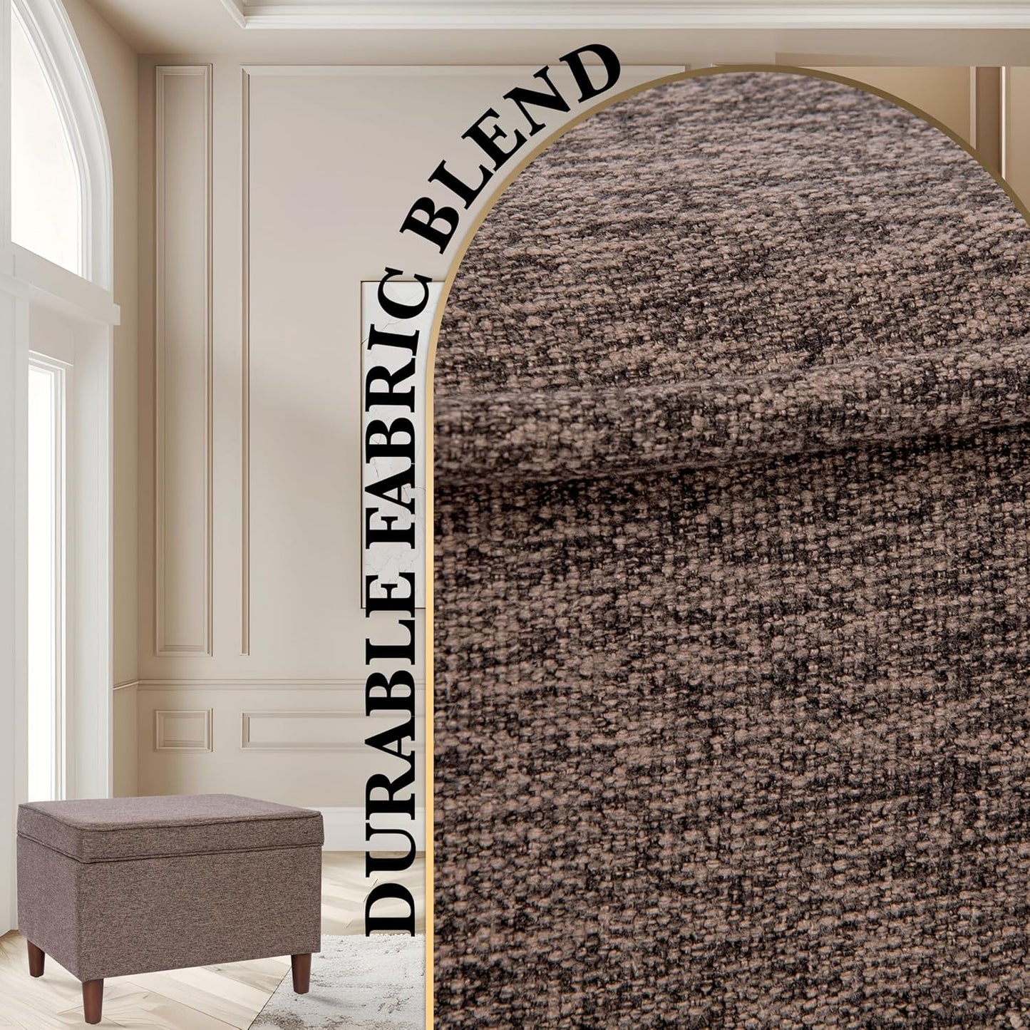 Home Decor | Dinah Collection Modern Storage Ottoman | Ottoman with Storage for Living Room & Bedroom (Chocalate Brown)