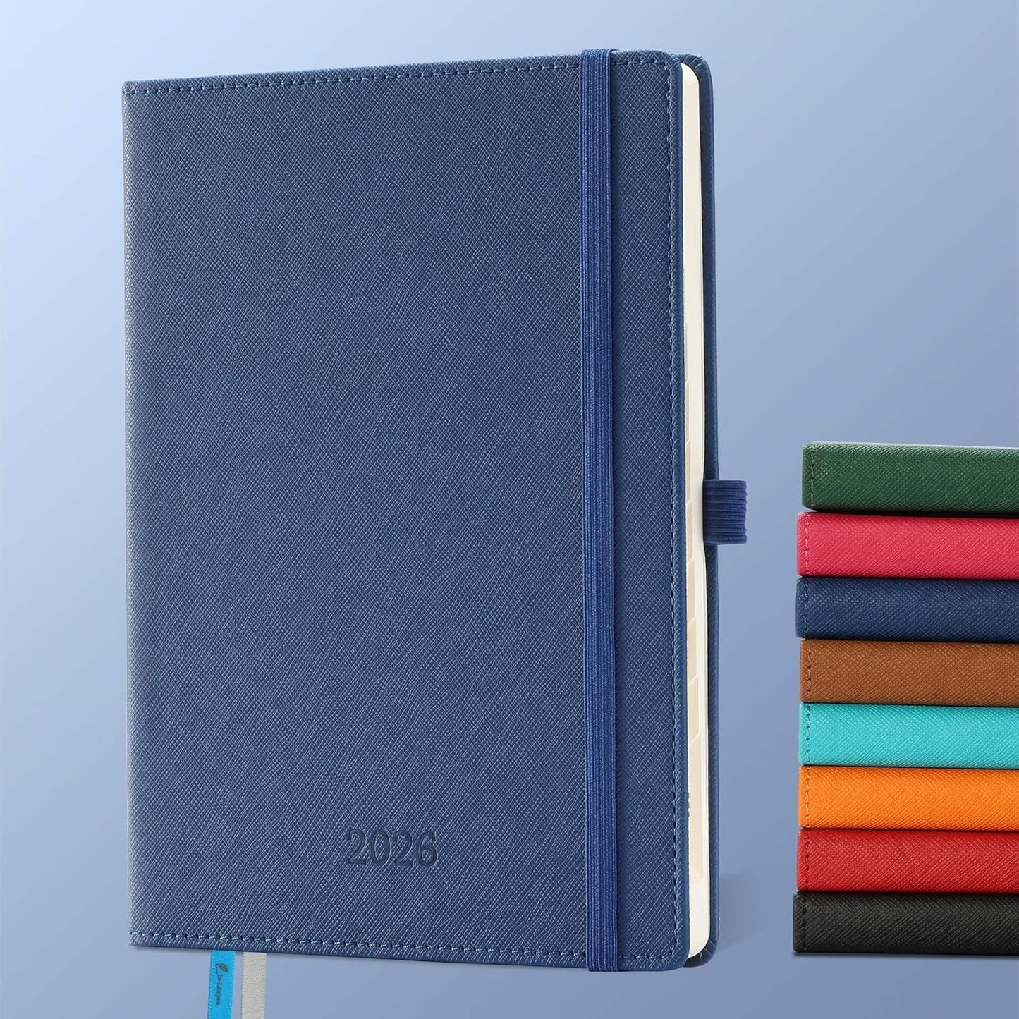 IN-LUXPRO Weekly Monthly 2026 Planner (Jan.26-Dec.26),8.5"x6.5",12 Months Agenda Plan with Month Tabs & Pocket,Expenses/Note Pages, Appointment Book Calendar with Hardcover Vegan Leather Cover,Blue