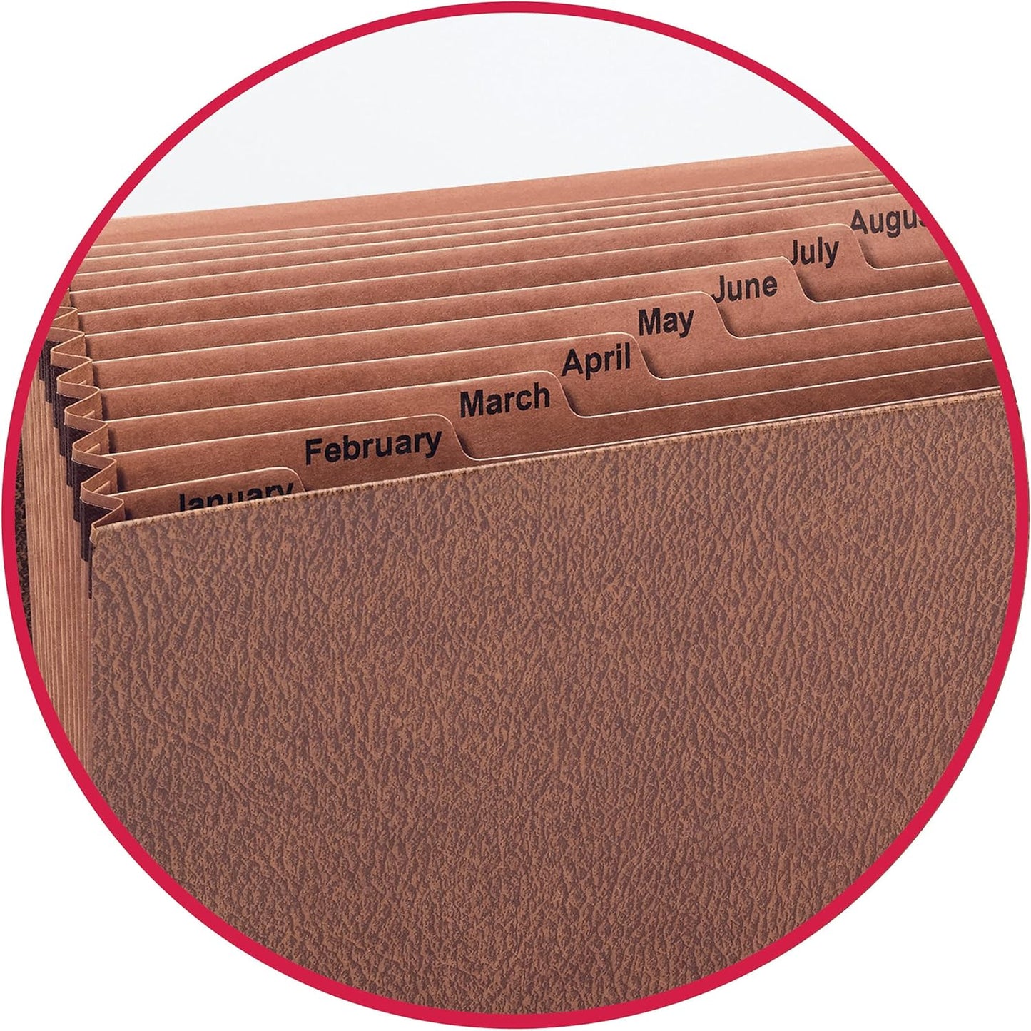 Smead TUFF Expanding File, 12 Pockets, Monthly (Jan.-Dec.), Flap and Cord Closure, Legal Size, Redrope (70390)