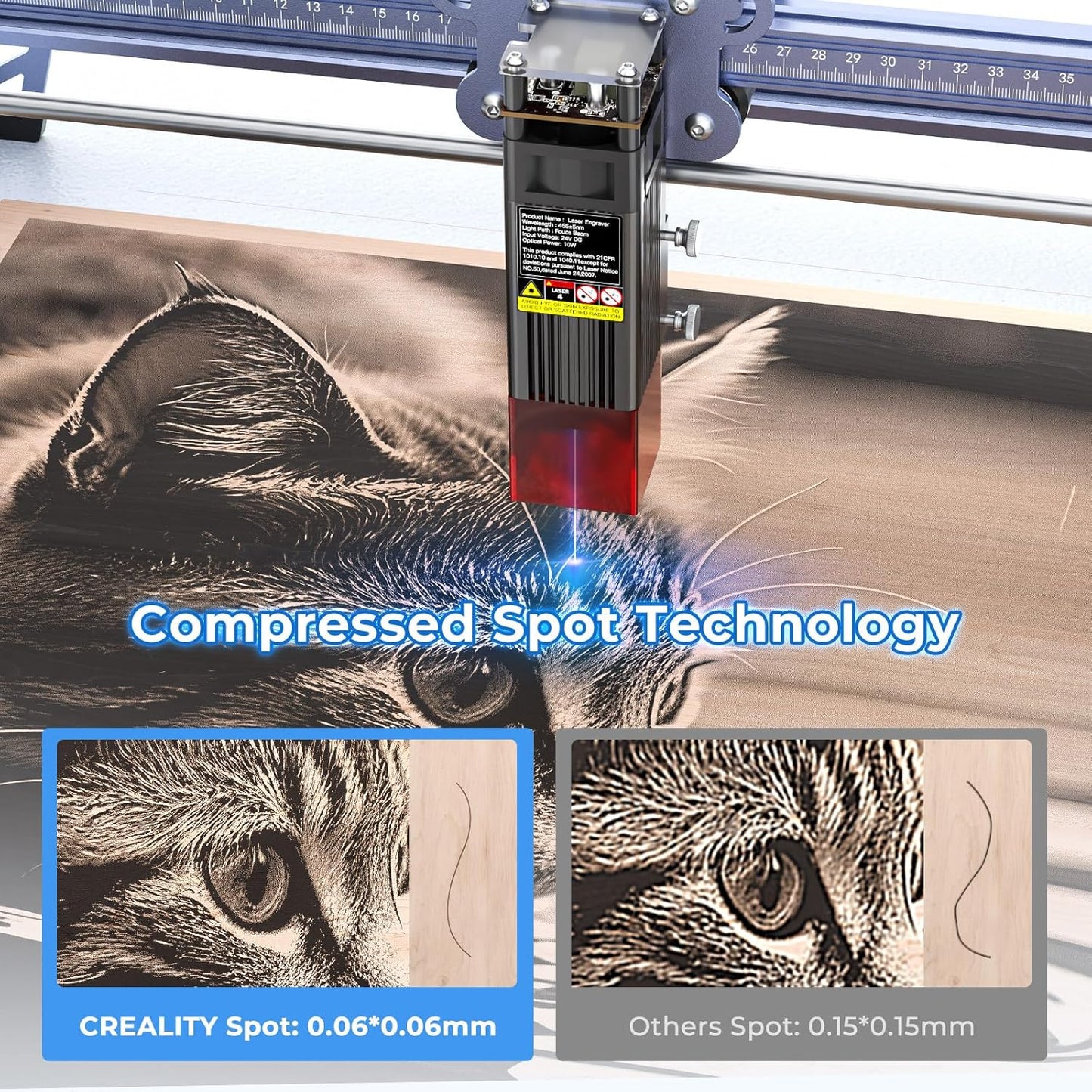 CREALITY FALCON 7500mW Laser Engraver, Laser Engraver and Cutter Machine for Beginners, Wood, Metal, DIY, Active Stop, Compresed Spot 0.06mm, 15.7"*16.3" Workspace