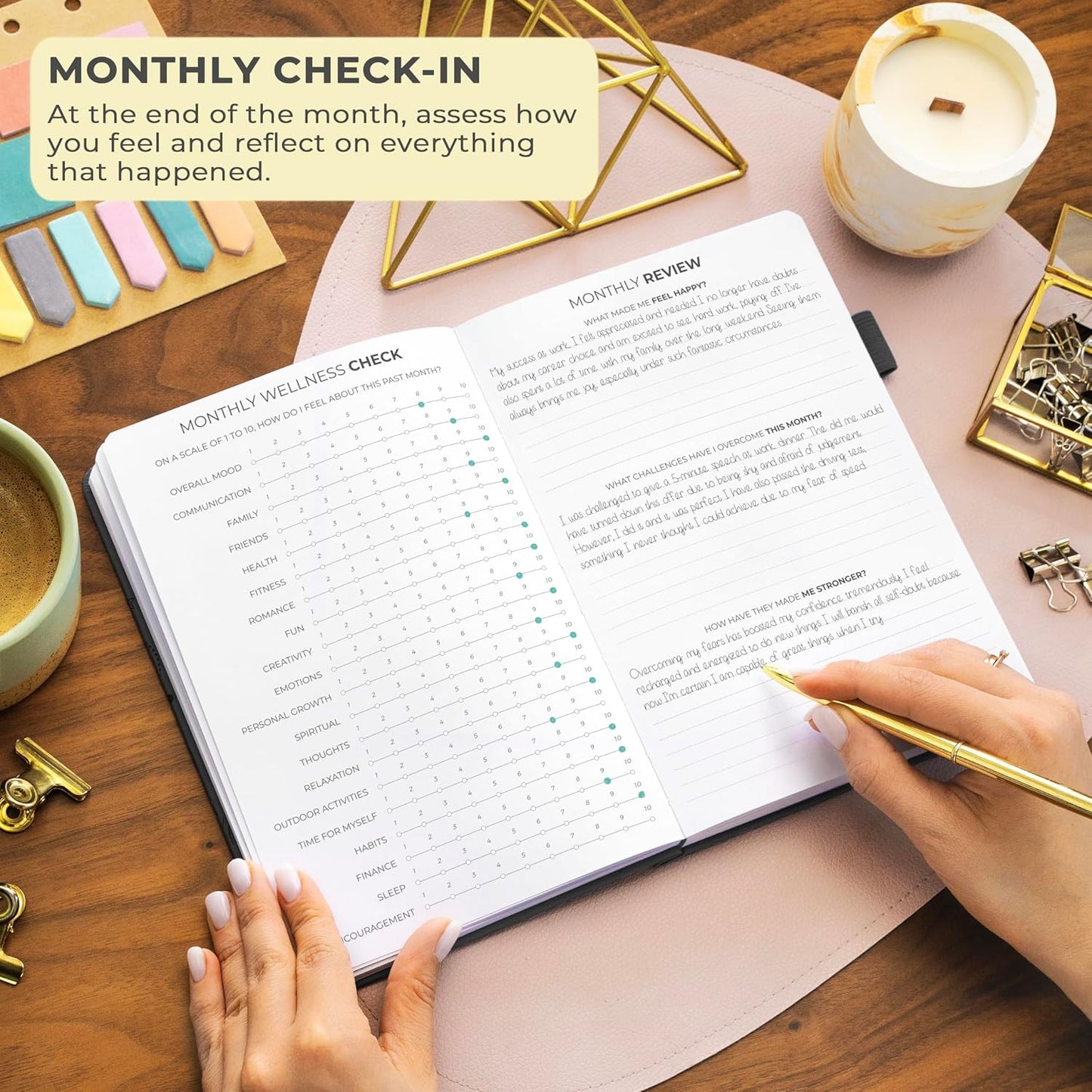 Clever Fox Gratitude Journal – Happiness, Positivity & Affirmation Daily Journal – Inspirational Daily Notebook – 3 Months, A5 (Black)