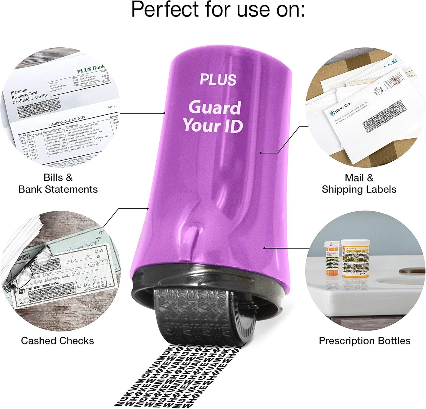 Guard Your ID Advanced Security Roller 2.0 for Identity Theft Prevention Stamping Purple
