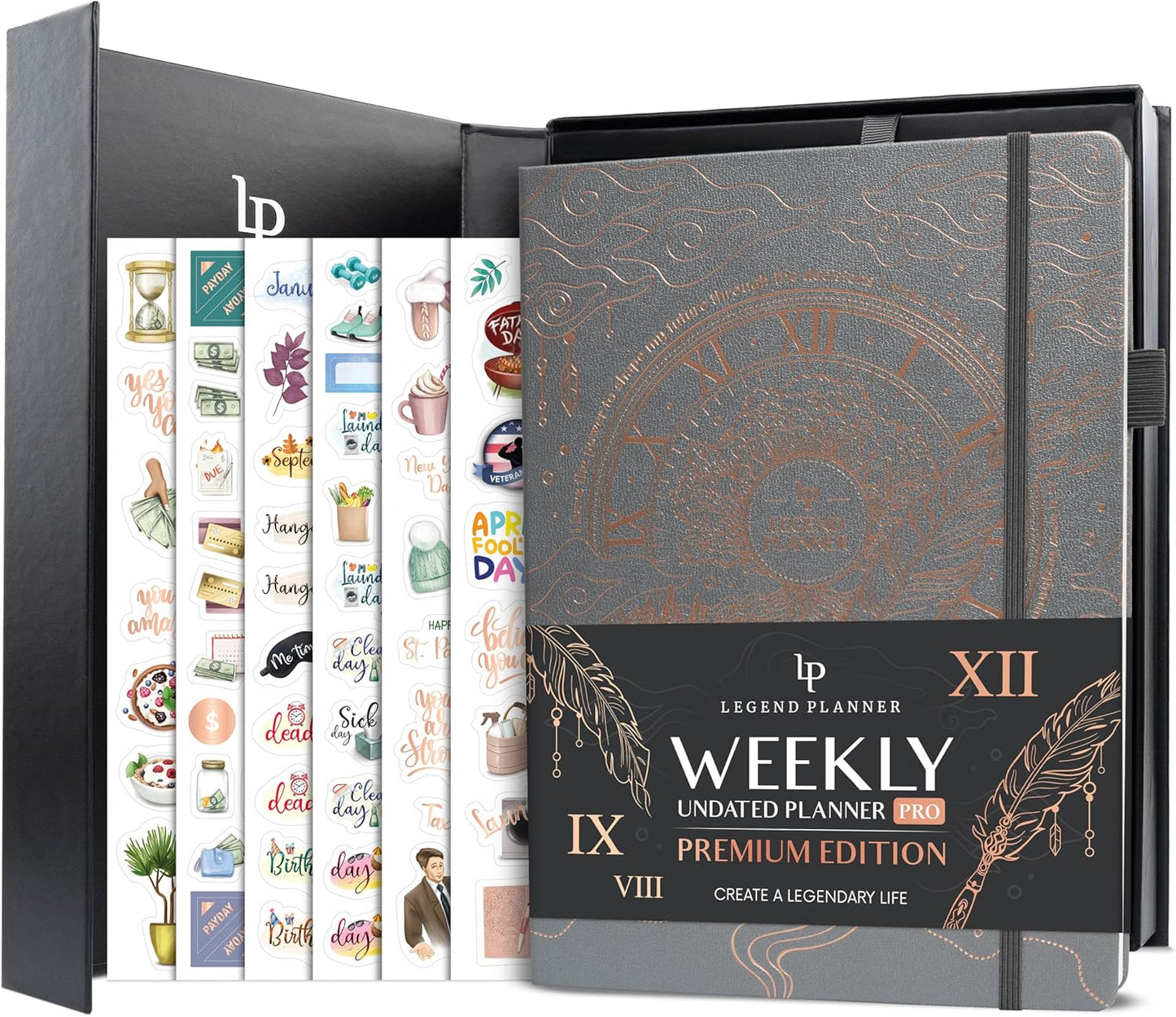 Legend Planner PRO Premium Large Undated Weekly, Monthly & Budget Planner with Habit Tracker Life Organizer for Time & Task Management, Goal Setting & Productivity A4 Size (Mystic Grey, New Cover)