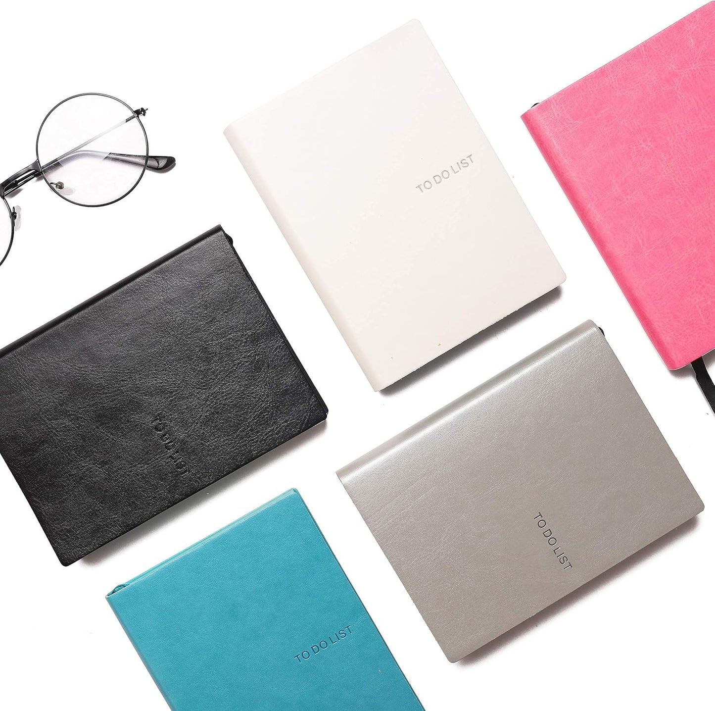 Daily to Do Checklist Notebook, Task Management, Organizer Planner, Hardcover, Ribbon Bookmark, 5.8 x 8.3”, A5 size, 110 Sheets (White)