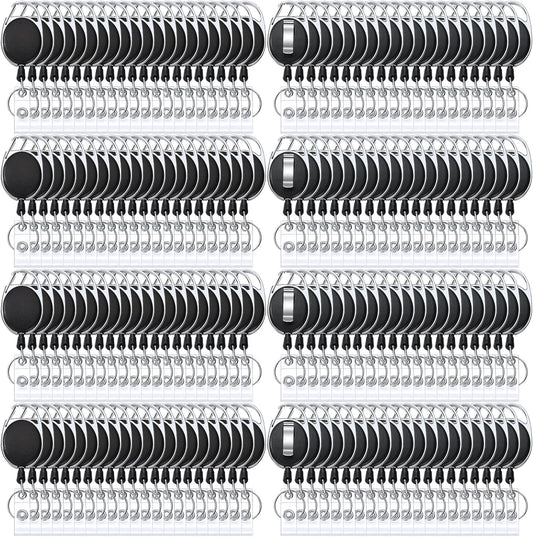Honoson 170 Pcs Heavy Duty Retractable Badge Reels Batch ID Badge Holder Retractable Clip Bulk Key Holder with Ring for Office Worker Employee, Doctor Nurse Gifts (Black)