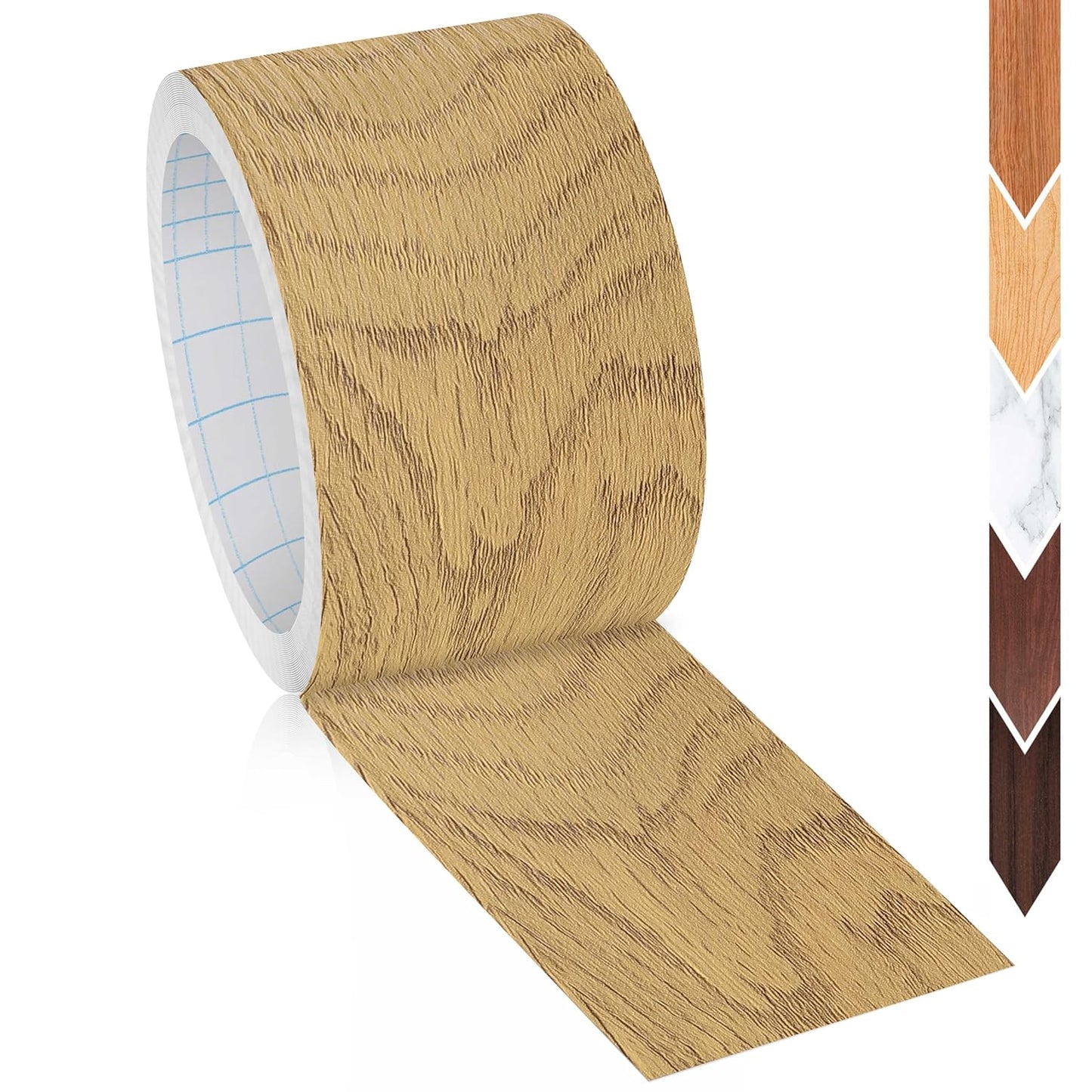 GSCIT Club Wood Grain Repair Tape, 2.4 inch X 50ft Self Adhesive Oak Grain Repair Patch for Tables, Chairs, Baseboards, Doors, Windows, Floors, Handicraft DIY.