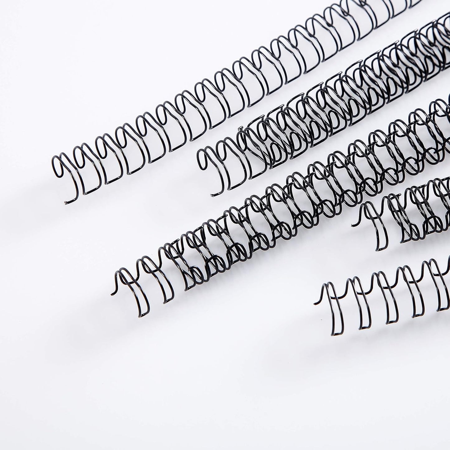 BNC Double Loop Wire Binding Rings Letter Size 3:1 Loops 32 Holes Black Color Pack of 100 (9/16 Inches)