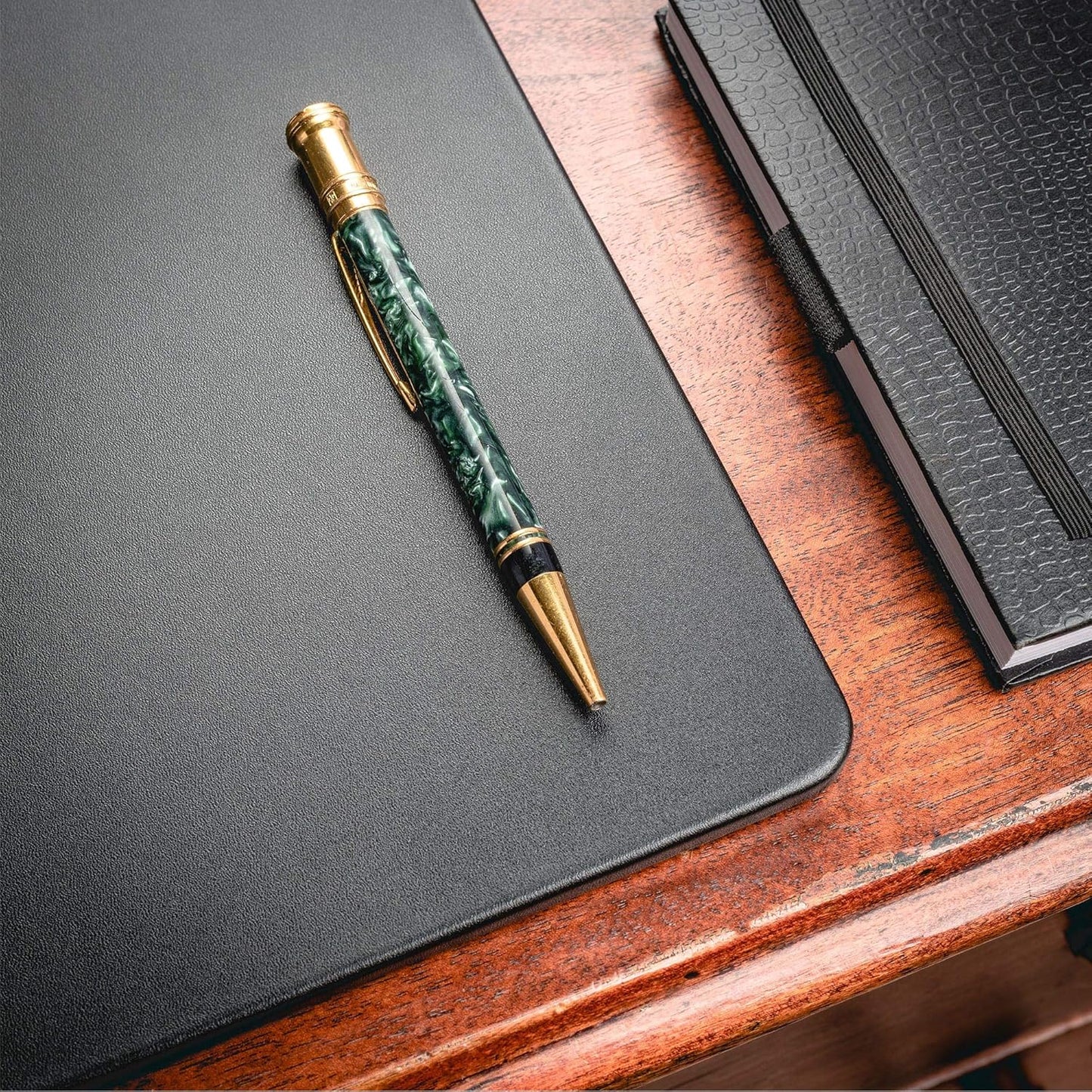 Dacasso Black Leather 30" x 12.5" Keyboard/Mouse Desk Mat